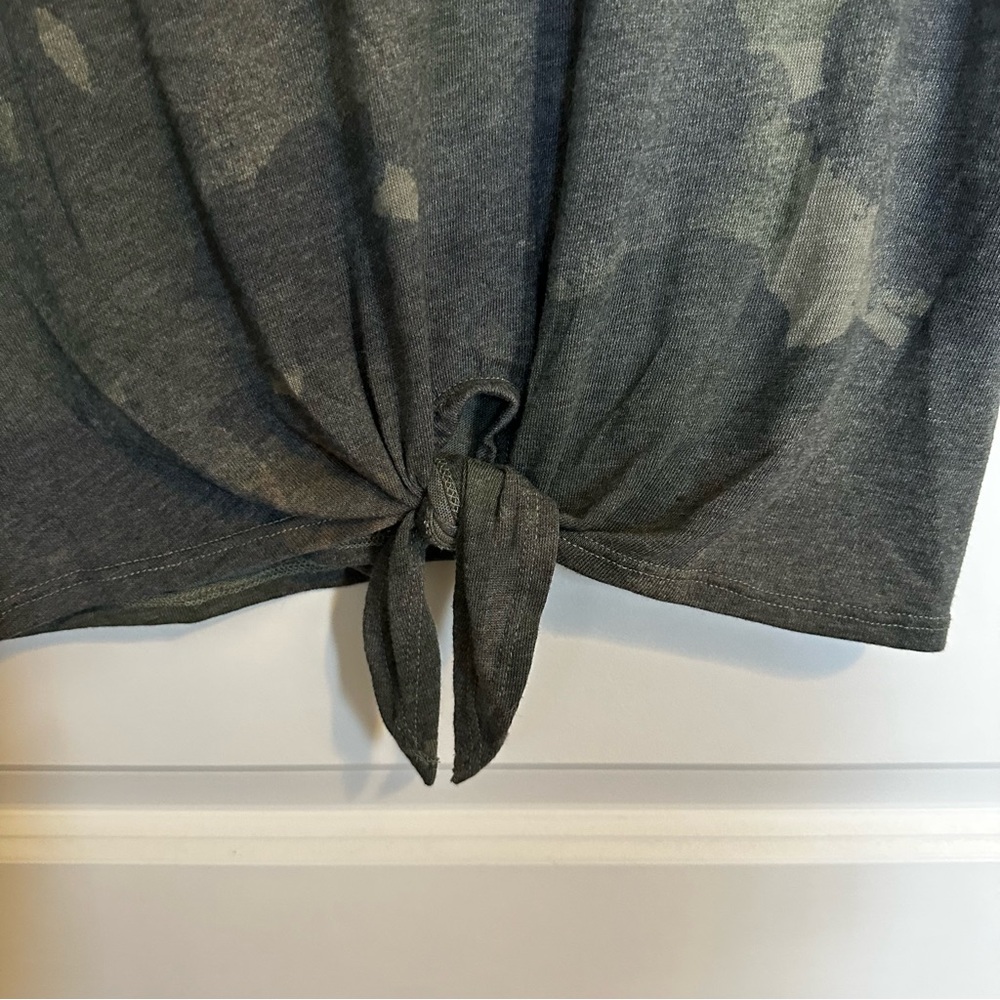 Alternative Olive Camouflage Tie-Front Short Sleeve Tee - Picture 3 of 4